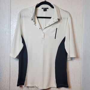 DKNY Golf Black and White Sport/Golf Top XL